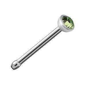 Nose stud with green zirconia - NS-002