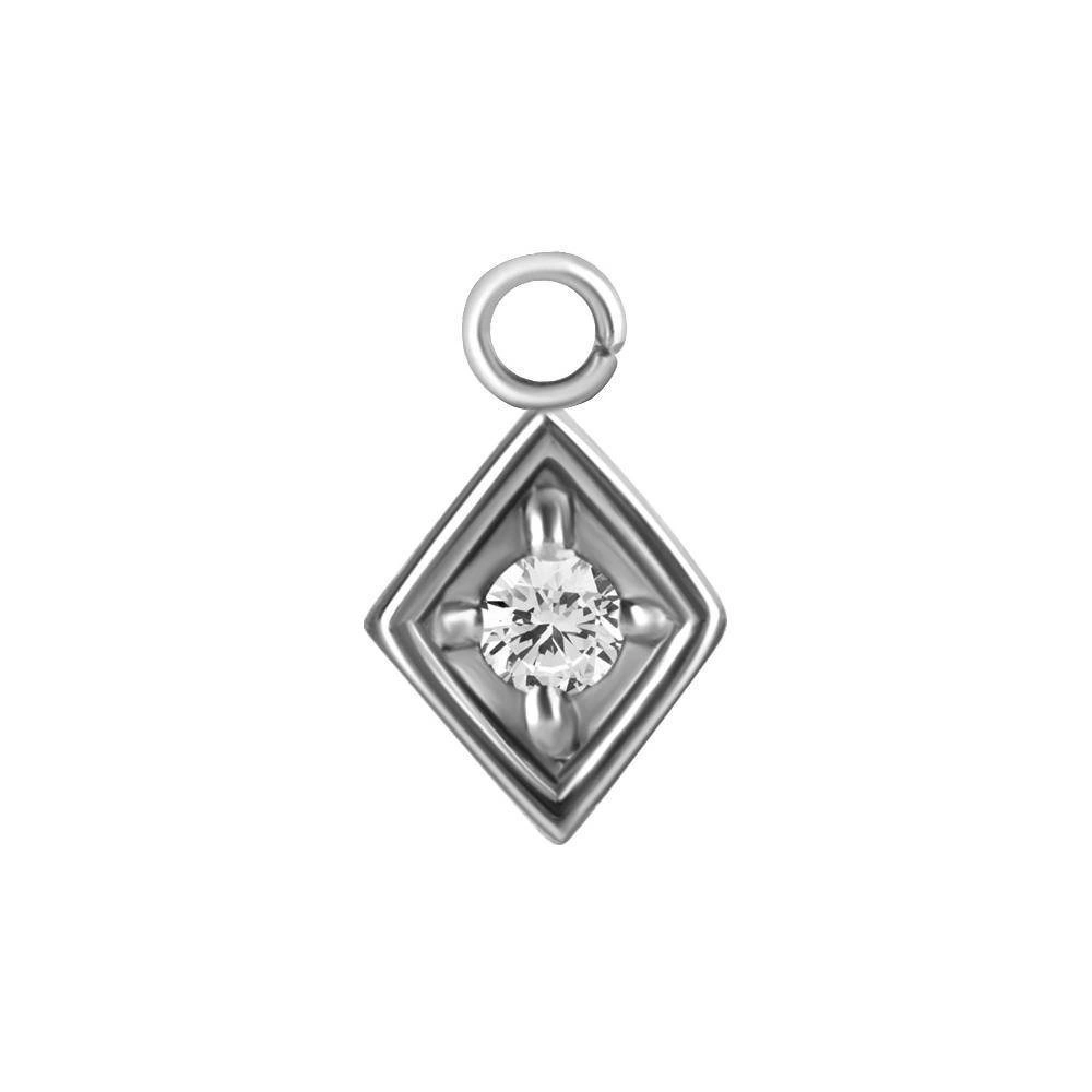 Charms - rhombus - silver - D-005