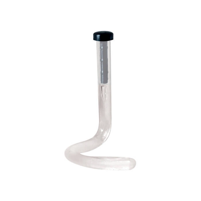 BioPlast nose piercing - RETAINER - clear with black plug - BP-018