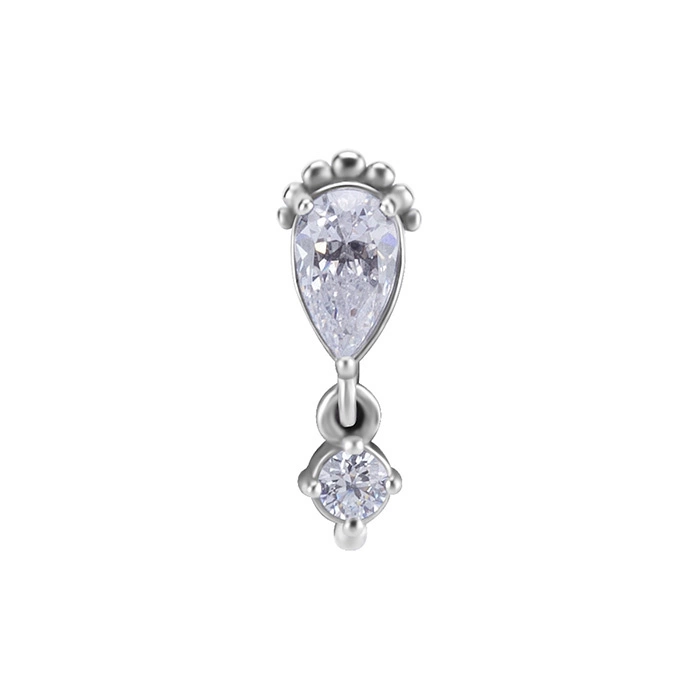 Attachment push in - openwork with white zircons - CoCr NF - silver - PI-022