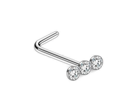 Silver zirconia nose stud - NS-015