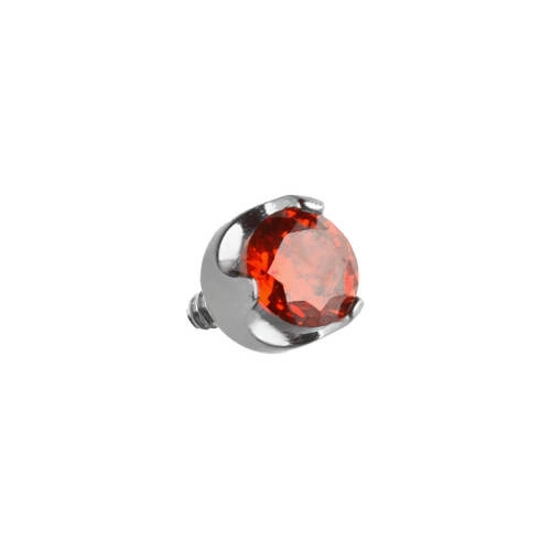 Titanium attachment  with red zirconia - silver - TNA-117