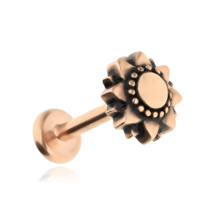 Labret earring flower - rose gold - LGW-048