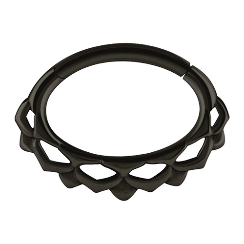 Mandala clicker ring - black - K-053