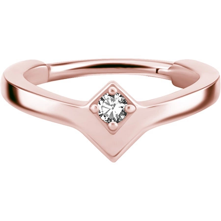 Ring clicker  rose gold - Premium Zirconia - K-016