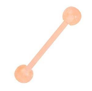 Tongue barbell  transparent orange - KJ-049