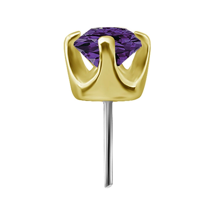 attachment 18K gold ornamental with amethyst - GD18K-050