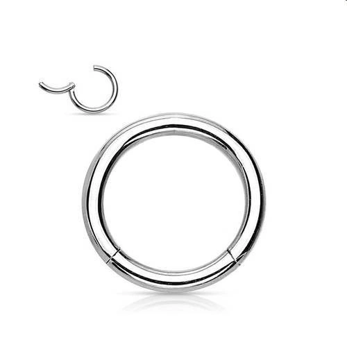 Titanium piercing ring CLICKER - silver - TK-001