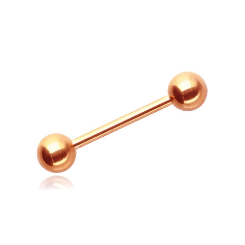 Tongue barbell metallic rose gold - KJ-052