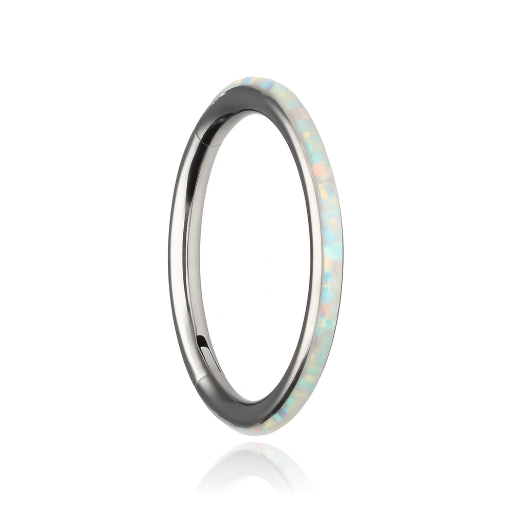 Titanium CLICKER ornamental   with opal - OP17 - TK-003