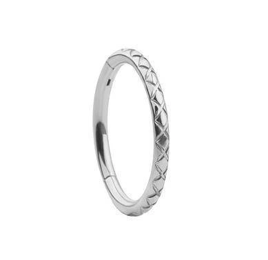 Titanium clicker ring cut silver - TK-048