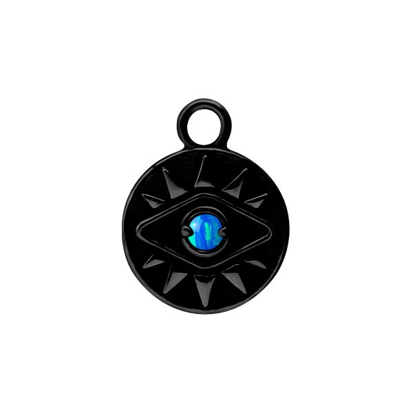 Charms - eye with opal - black - D-056