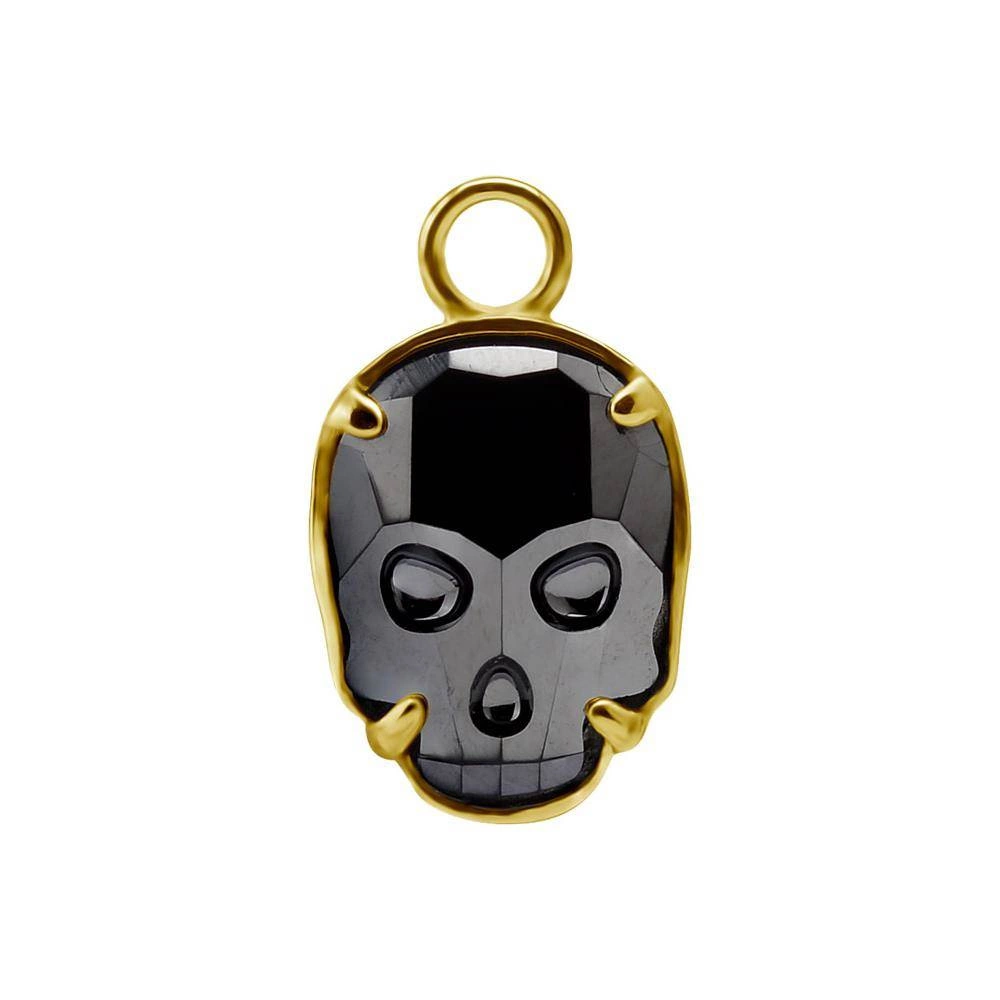 Charms - black skull - gold - D-012