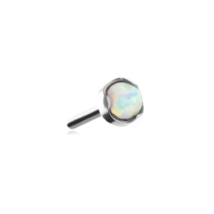 Titanium attachment PUSH IN - silver with light blue opal - TPI-001