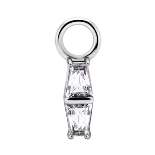 Charms - CoCr NF - decorative - silver - PREMIUM ZIRCONIA - D-047