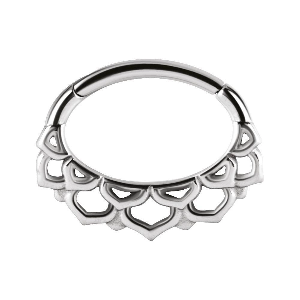 Silver clicker ring - mandala - K-027