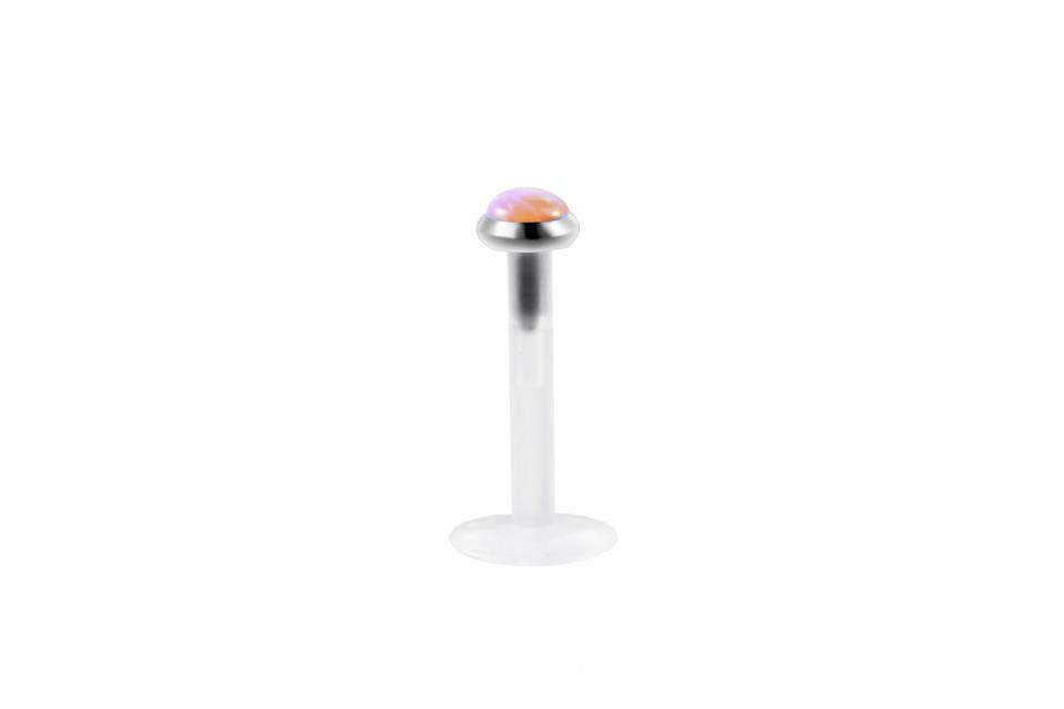 Labret from BioFlex push in with orange opal - LPI-001