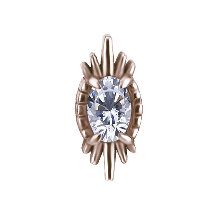 Attachment push in - with white zircons - CoCr NF - gold - PI-028