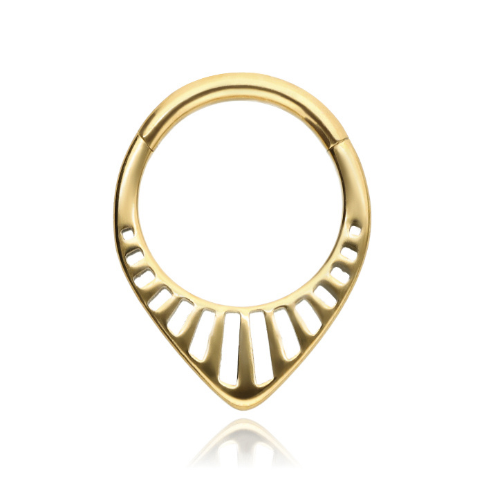 Titanium piercing ring clicker decorative - gold - TK-083