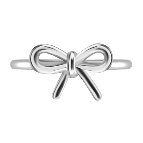 Ring   clicker silver bow - CoCr NF - K-005