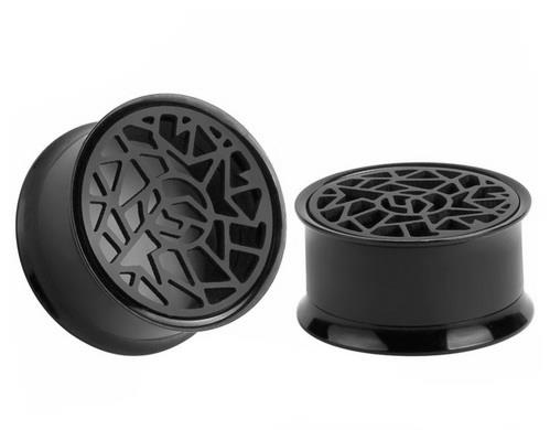 Decorative openwork plug black - PT-015