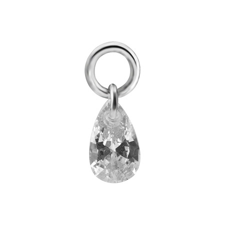 Charms - zirconia - silver - D-009