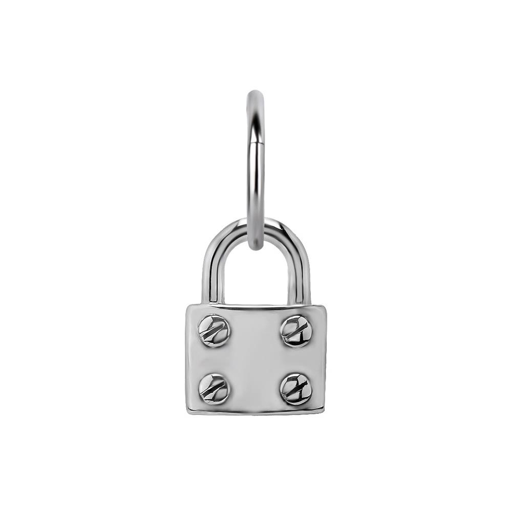 Charms - padlock - silver - D-014