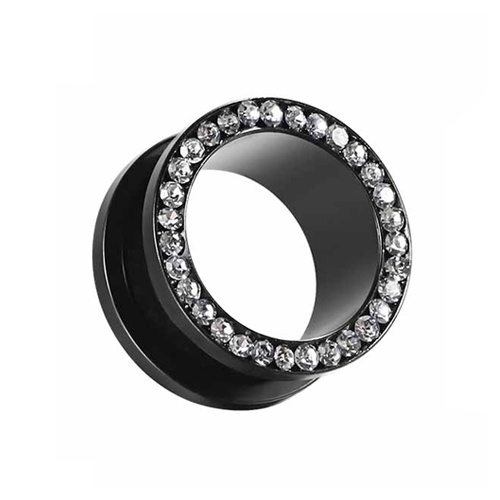 Tunnel - black with white zircons - PT-003