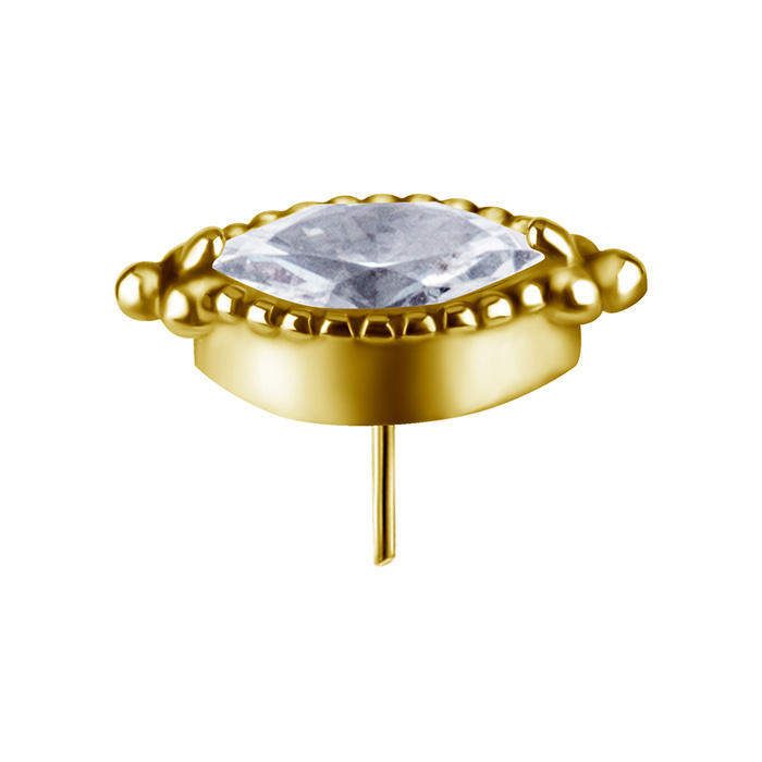 Attachment push in - with white zirconia - CoCr NF - gold - PI-006