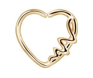 Earring Continuous Bifurcated heart rose gold - left - CON-011