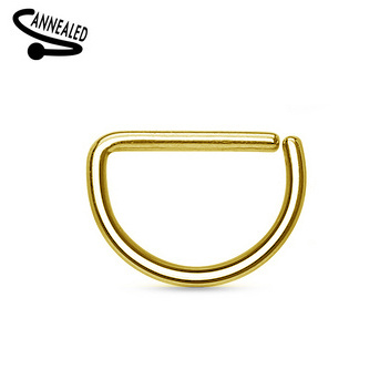 Continuous    D-ring gold ring - CON-006