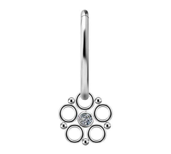 Titanium Charms - PREMIUM ZIRCON - silver - D-028