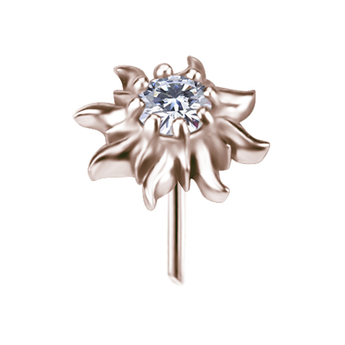 Attachment push in - with white zircons - CoCr NF - gold - PI-028