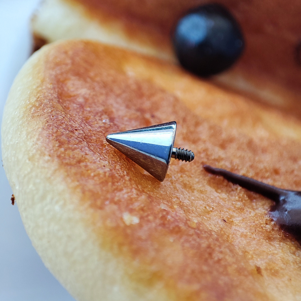 Titanium attachment for pins spike silver - TNA-009