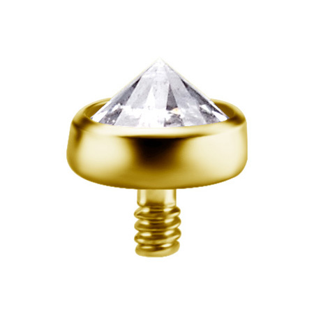 Titanium attachment for pins Dermal top gold - white Premium Zirconia - TNA-058