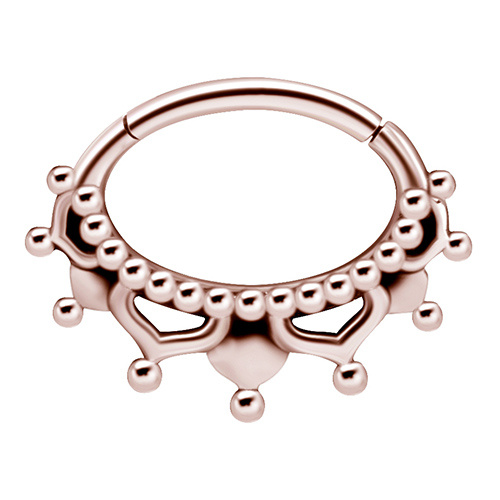 Rose gold clicker ring - mandala - K-050