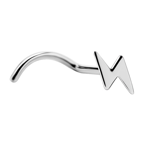 Titanium nose stud - lightning bolt - TN-019