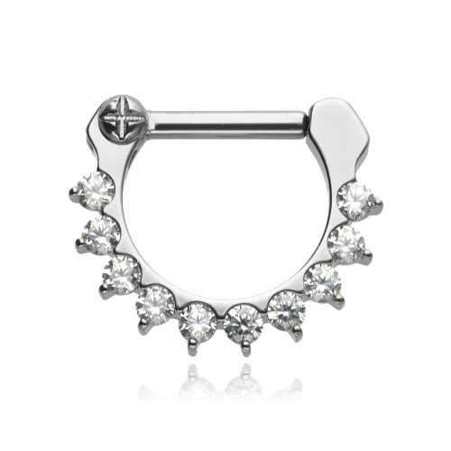 Titanium silver septum - white zirconia - TK-071