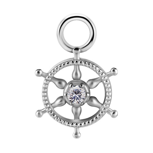 Charms - CoCr NF - silver anchor - PREMIUM ZIRCONIA - D-039