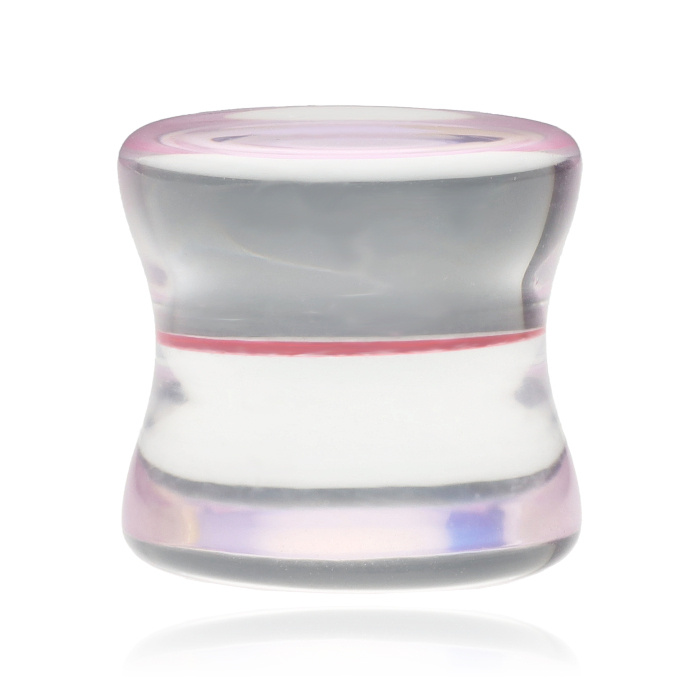 Glass ear plug pink - PT-078