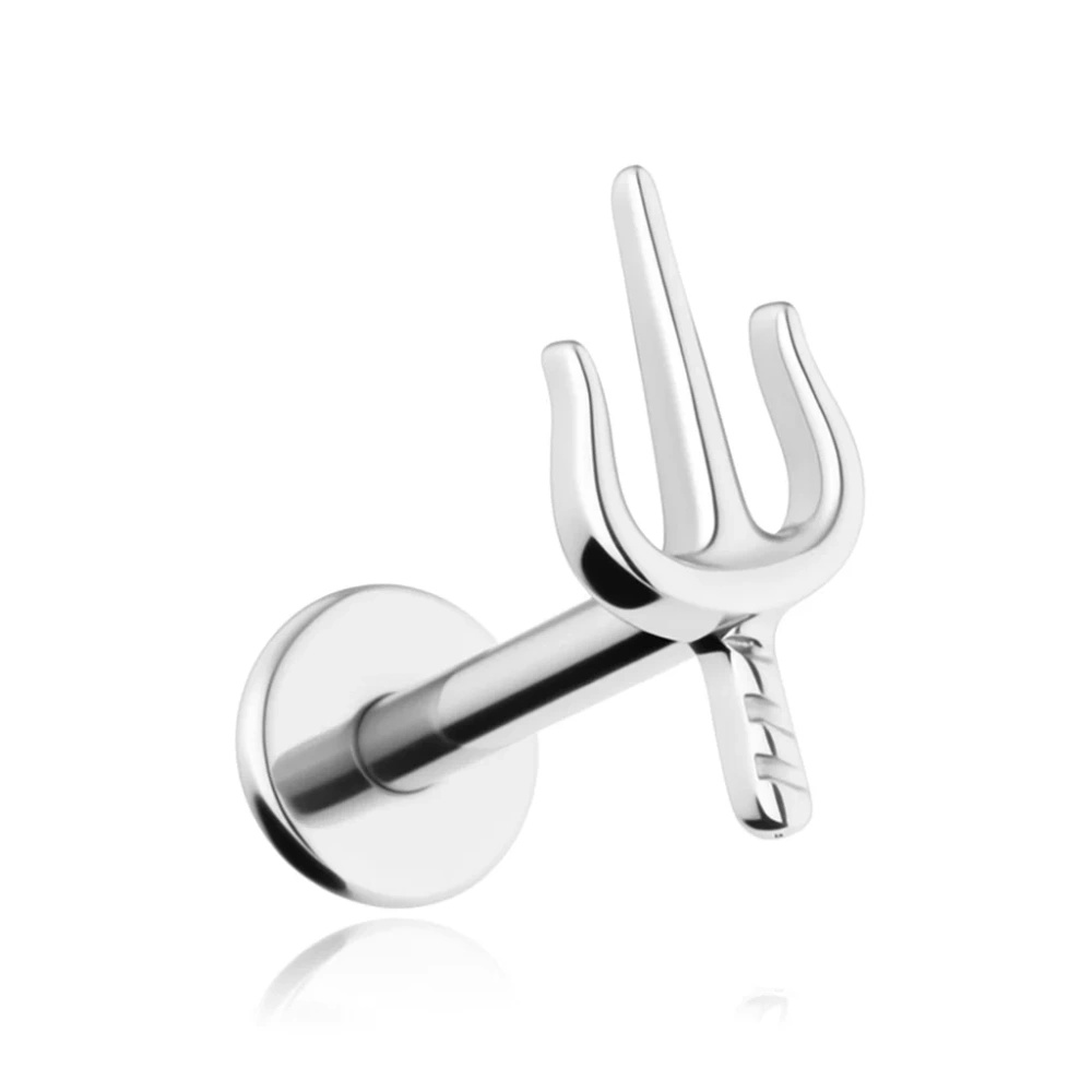 Titanium labret heart - silver
