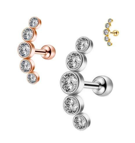 Cluster cartilage earring rose gold - CH-063