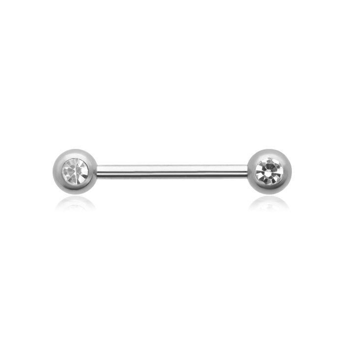 Nipple barbell - zirconias - S-036