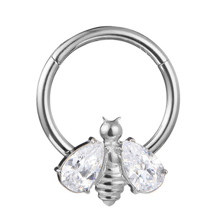 Titanium clicker ring - bee - TK-007