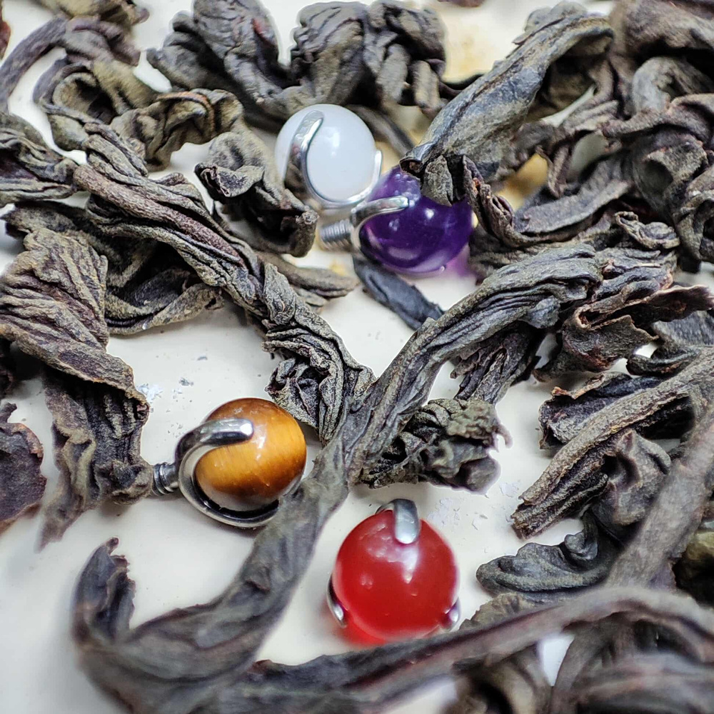 Titanium attachment - tiger eye - silver - TNA-029