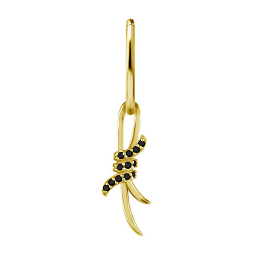 Charms - CoCr NF - decorative gold with black PREMIUM ZIRCONIA - D-050