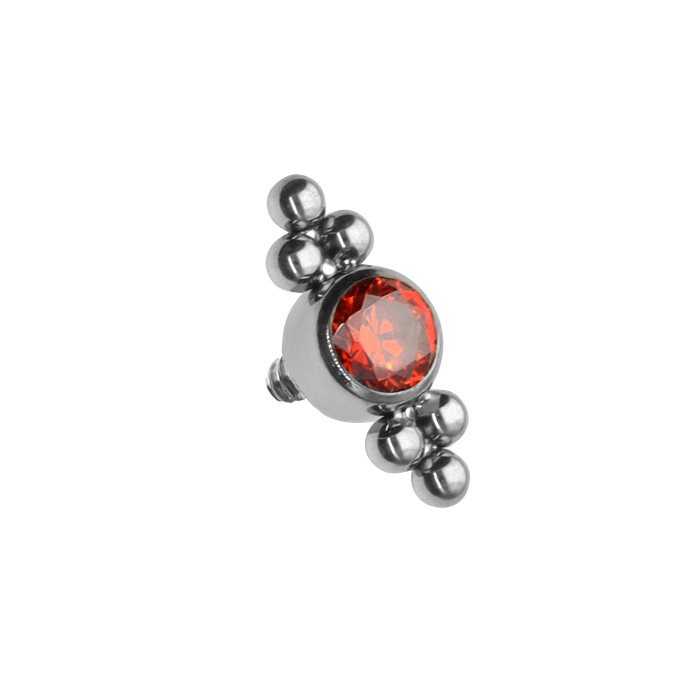 Titanium attachment with red zirconia and balls - TNA-022