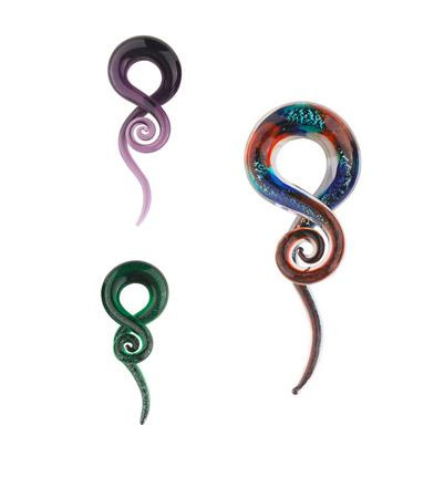 Glass Spiral swan green - right - PT-103