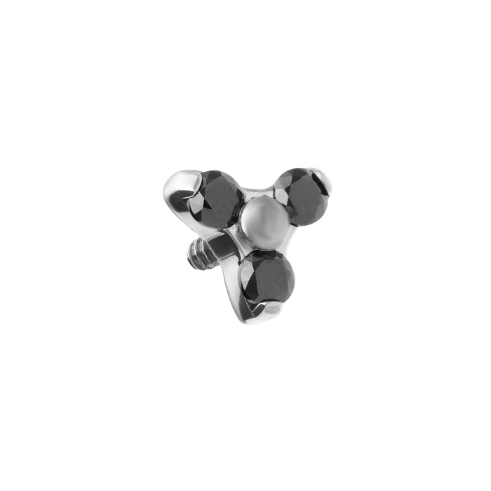 Titanium attachment with black zirconias - silver - TNA-067