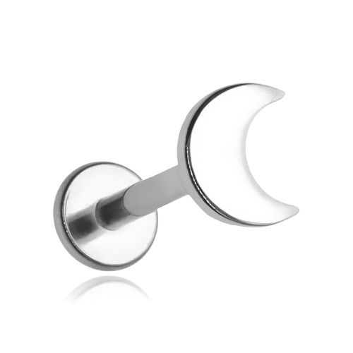 Titanium labret - silver moon - TGW-022